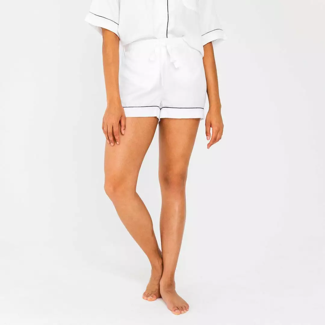 Ettitude Best Sellers Bamboo Lyocell Pajama Shorts - Feather White 1 Ettitude Best Sellers Bamboo Lyocell Pajama Shorts - Feather White
