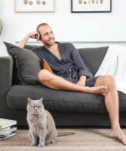 Ettitude Unisex Bamboo Waffle Robe - Slate Best Sellers