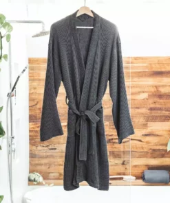 Ettitude Unisex Bamboo Waffle Robe - Slate Best Sellers
