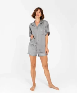 Ettitude Charcoal Bamboo Pajama Shorts - Dove Gray