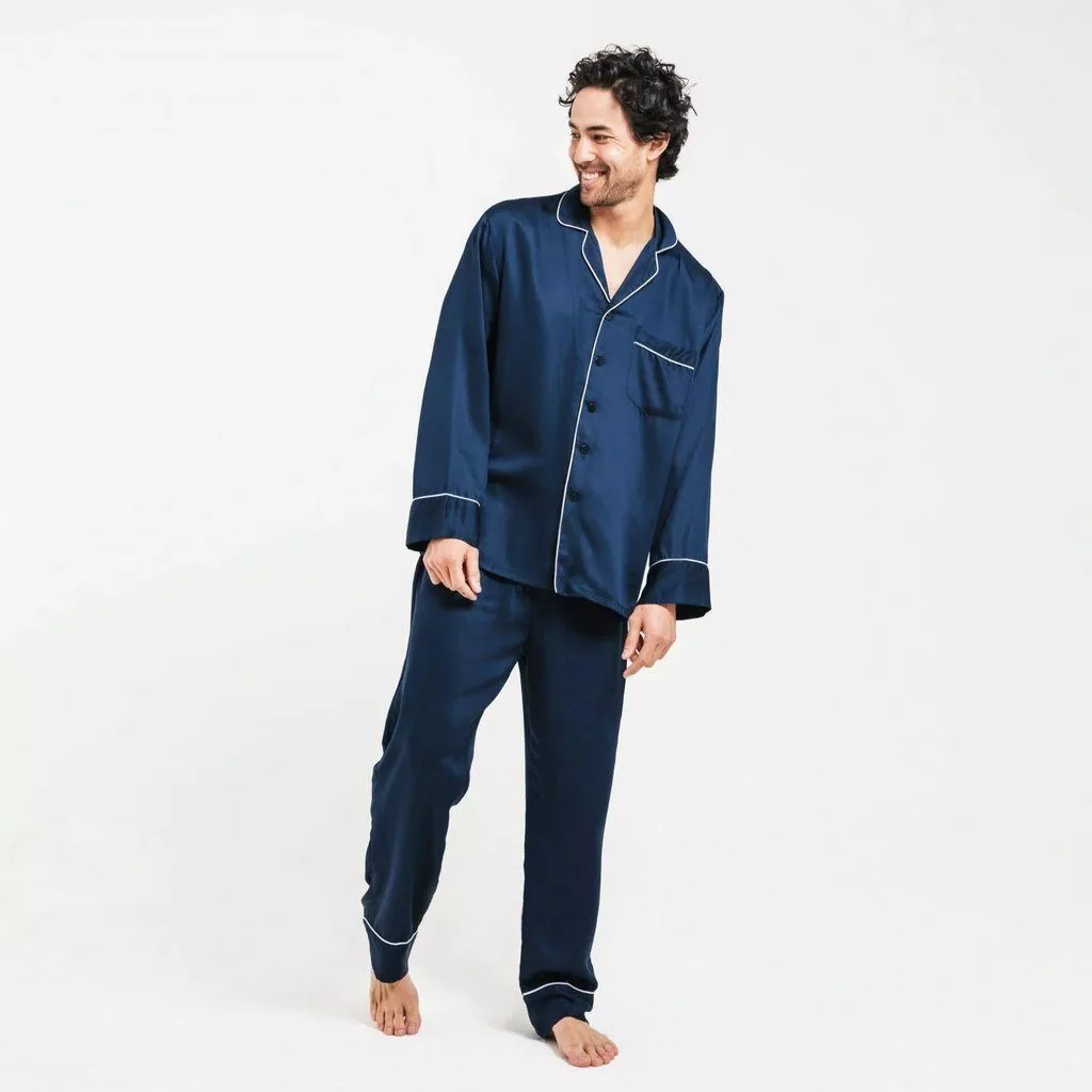 Ettitude Men's Bamboo Lyocell Pajama Pants - Blue Nights 3 Ettitude Men's Bamboo Lyocell Pajama Pants - Blue Nights