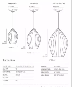 Ameico Lighting Fin Pendant Light