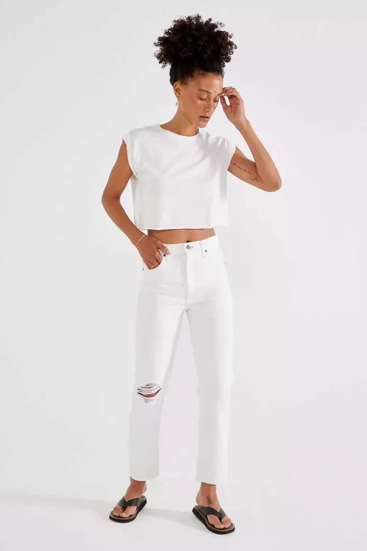 ÉTICA Finn Slim Straight Ankle Jeans - Vintage White New Arrivals 1 ÉTICA Finn Slim Straight Ankle Jeans - Vintage White New Arrivals