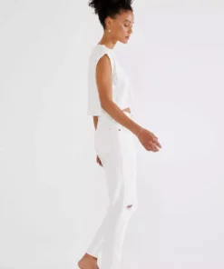 ÉTICA Finn Slim Straight Ankle Jeans - Vintage White New Arrivals