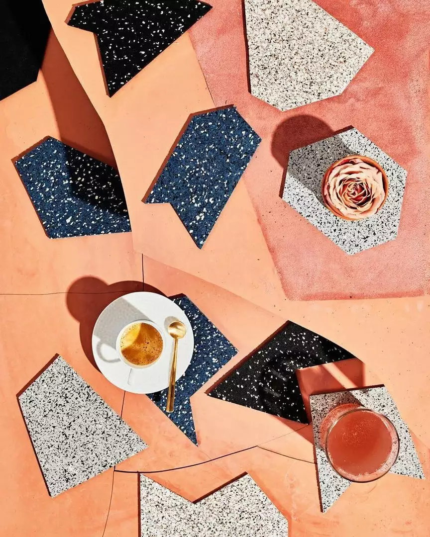 Slash Objects Gem Recycled Rubber Coaster Set 2 Slash Objects Gem Recycled Rubber Coaster Set