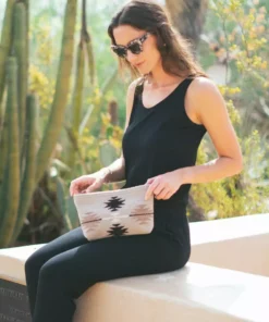 MZ Fair Trade Gemstone Wool Clutch Bag