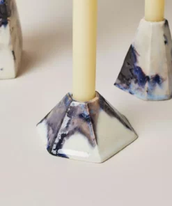 Lauren HB Studio Geo Porcelain Candlestick Holder Set 9 Lauren HB Studio Geo Porcelain Candlestick Holder Set