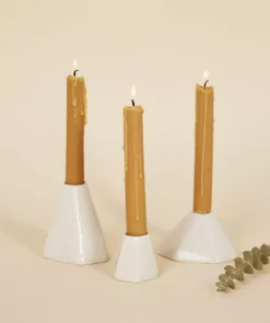 Lauren HB Studio Geo Porcelain Candlestick Holder Set