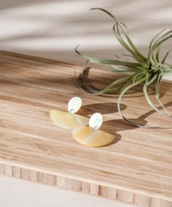 LIKHÂ Geometric Mother Of Pearl Earrings Special Occasion