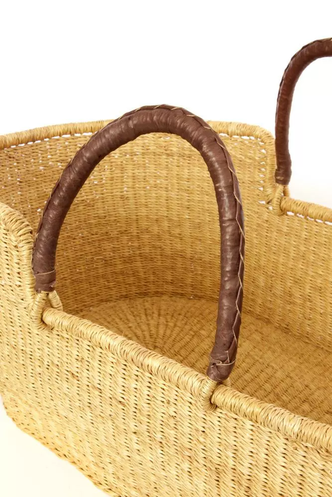 Swahili African Modern Home Goods Moses Bassinet Basket - Natural 4 Swahili African Modern Home Goods Moses Bassinet Basket - Natural