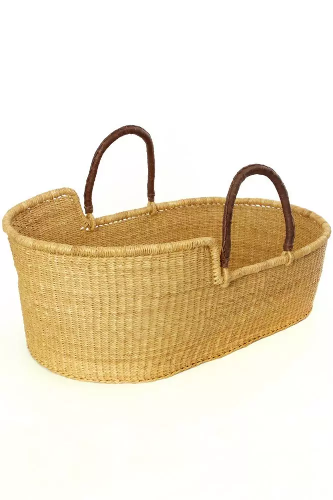 Swahili African Modern Home Goods Moses Bassinet Basket - Natural 3 Swahili African Modern Home Goods Moses Bassinet Basket - Natural