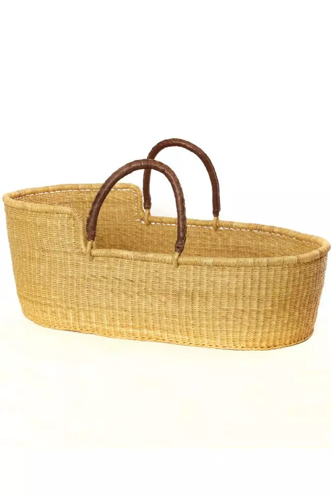 Swahili African Modern Home Goods Moses Bassinet Basket - Natural 1 Swahili African Modern Home Goods Moses Bassinet Basket - Natural