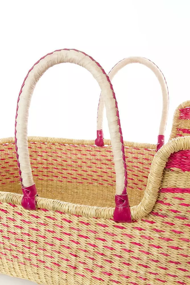 Swahili African Modern Moses Bassinet Basket - Primrose 4 Swahili African Modern Moses Bassinet Basket - Primrose