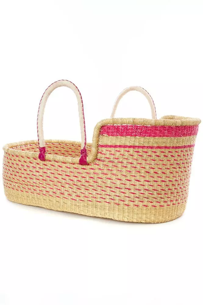 Swahili African Modern Moses Bassinet Basket - Primrose 3 Swahili African Modern Moses Bassinet Basket - Primrose