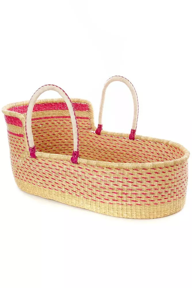 Swahili African Modern Moses Bassinet Basket - Primrose 1 Swahili African Modern Moses Bassinet Basket - Primrose