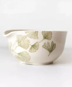 Moonshine Design Ginkgo Leaf Porcelain Matcha Bowl Home Goods