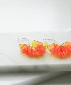 Giulia Letzi + META Jewelry Leona Upcycled Drop Earrings - Orange