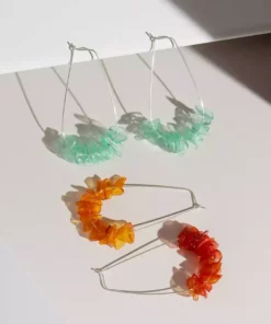 Giulia Letzi + META Jewelry Leona Upcycled Drop Earrings - Orange