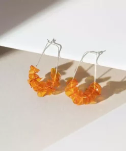 Giulia Letzi + META Jewelry Leona Upcycled Drop Earrings - Orange