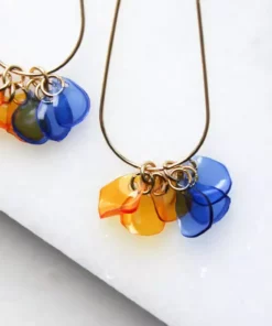 Giulia Letzi + META Jewelry Ginevra Upcycled Drop Earrings - Blue + Orange