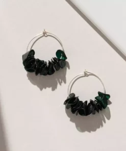 Giulia Letzi + META Jewelry Alice Upcycled Hoop Earrings - Dark Green