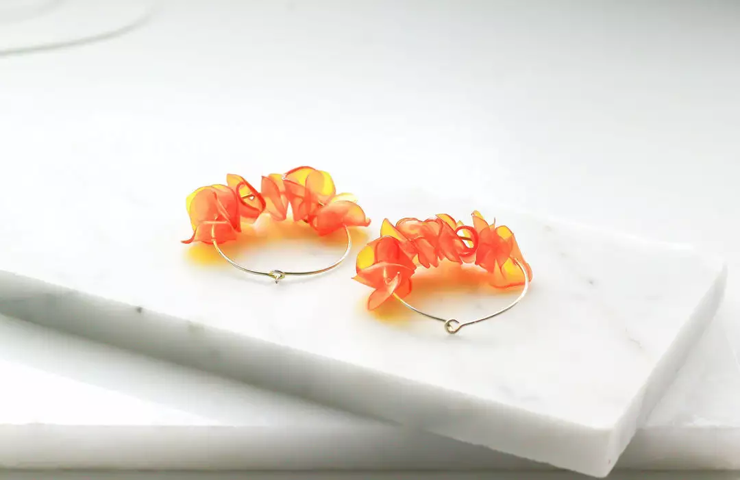 Giulia Letzi + META Jewelry Alice Upcycled Hoop Earrings - Orange 5 Giulia Letzi + META Jewelry Alice Upcycled Hoop Earrings - Orange