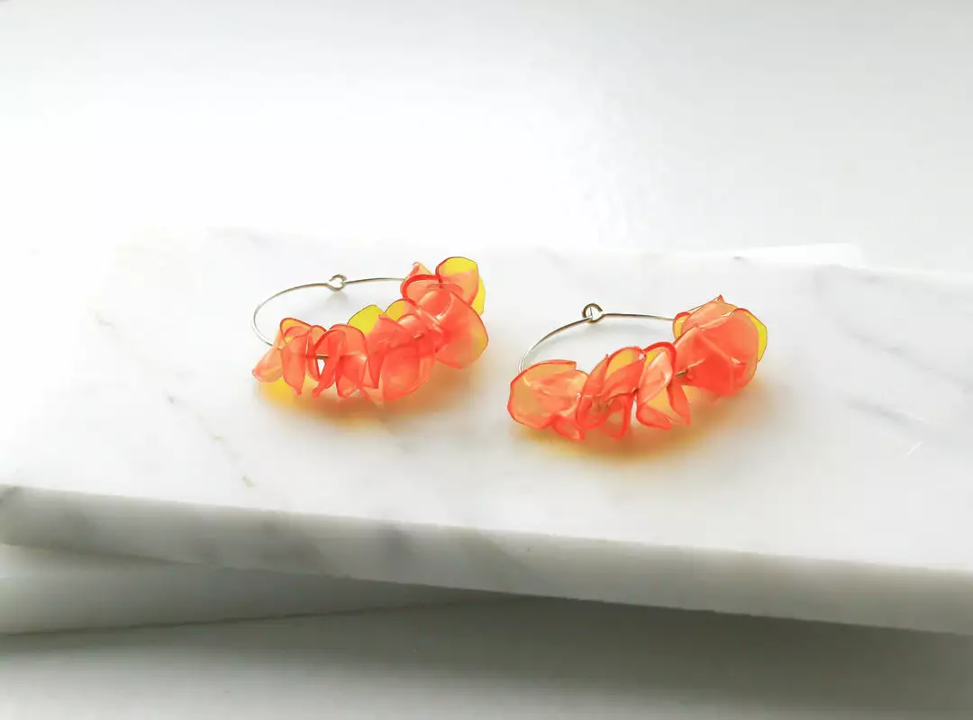 Giulia Letzi + META Jewelry Alice Upcycled Hoop Earrings - Orange 6 Giulia Letzi + META Jewelry Alice Upcycled Hoop Earrings - Orange