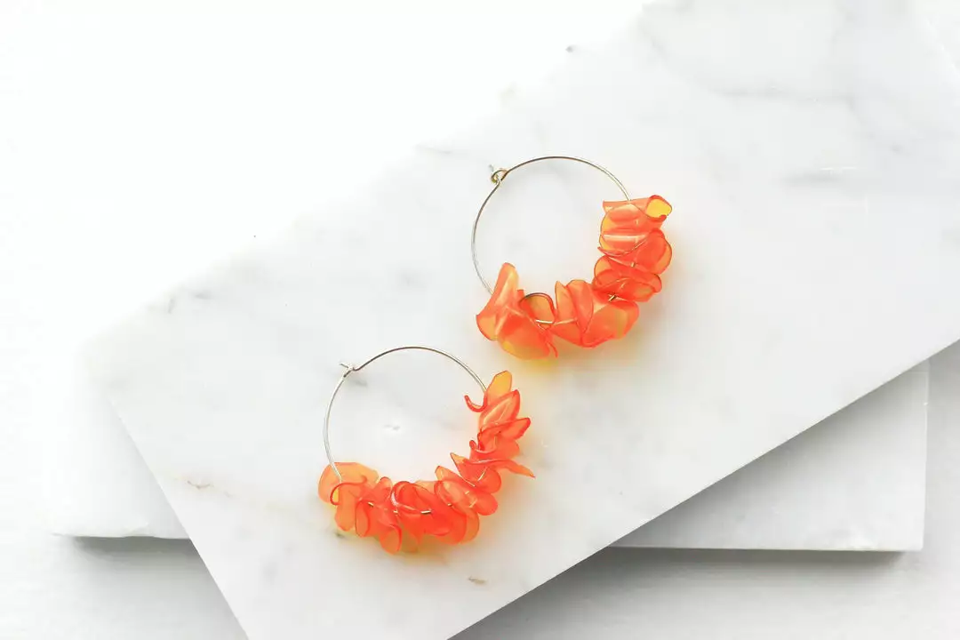 Giulia Letzi + META Jewelry Alice Upcycled Hoop Earrings - Orange 4 Giulia Letzi + META Jewelry Alice Upcycled Hoop Earrings - Orange