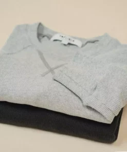 Poplinen Gloria Waffle Thermal Top - Heather Gray 7 Poplinen Gloria Waffle Thermal Top - Heather Gray