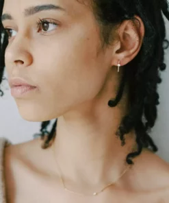 Sara Patino Jewelry Gold Recycled Hoop - White Topaz Best Sellers