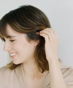 Sara Patino Jewelry Gold Recycled Hoop - White Topaz Best Sellers