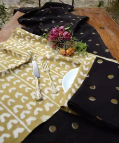 Ichcha Golden Bird Napkin Set Kitchen + Dining