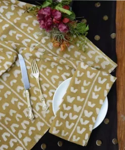 Ichcha Golden Bird Napkin Set Kitchen + Dining