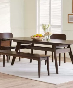 Greenington Currant Long Bench - Black Walnut