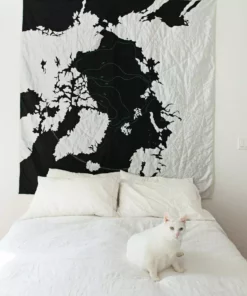 Haptic Lab Arctic Map Throw Quilt Home Goods