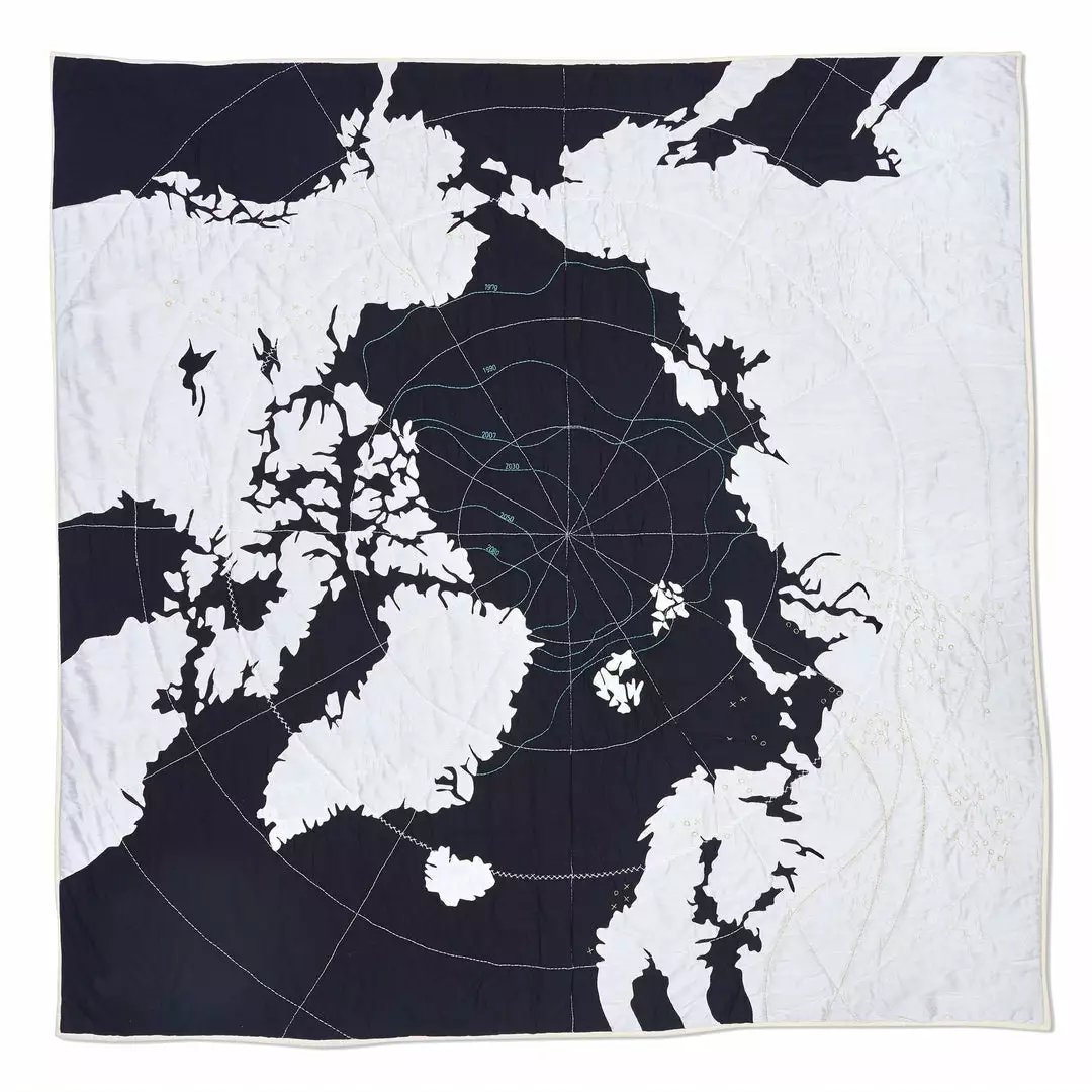 Haptic Lab Arctic Map Throw Quilt Home Goods 1 Haptic Lab Arctic Map Throw Quilt Home Goods