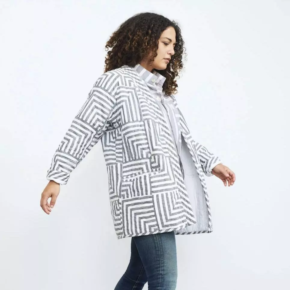 Haptic Lab Sale Broken Stripes Quilt Coat 1 Haptic Lab Sale Broken Stripes Quilt Coat