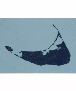 Haptic Lab Nantucket Map Throw Quilt