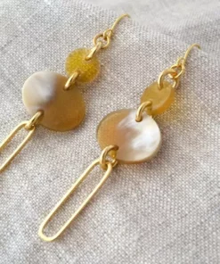 Hathorway Kinh Thanh Horn Drop Earrings - Honey Jewelry