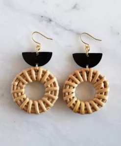 Hathorway Ninh Binh Horn & Rattan Crescent & Donut Earrings BIPOC Owned 6 Hathorway Ninh Binh Horn & Rattan Crescent & Donut Earrings BIPOC Owned