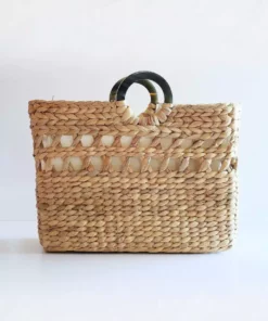 Hathorway Phu Quoc Horn Handle Water Hyacinth Tote Bag Accessories