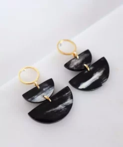 Hathorway Saigon II Horn Post Dangle Earrings - Dark
