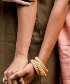 Hathorway Thien Natural Handwoven Rattan Bangle Bracelet