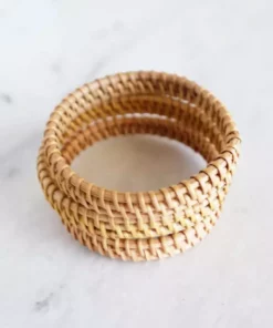 Hathorway Thien Natural Handwoven Rattan Bangle Bracelet