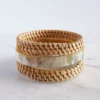 Hathorway Thuy Binh Buffalo Horn & Handwoven Rattan Bangle Bracelets