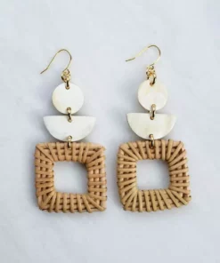 Hathorway Tu Horn And Rattan Earrings Jewelry
