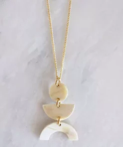 Hathorway BIPOC Owned Vui Mung Geometrical Buffalo Horn Pendant Necklace