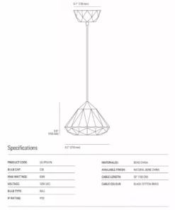 Ameico Lighting Hatton 1 Pendant Light
