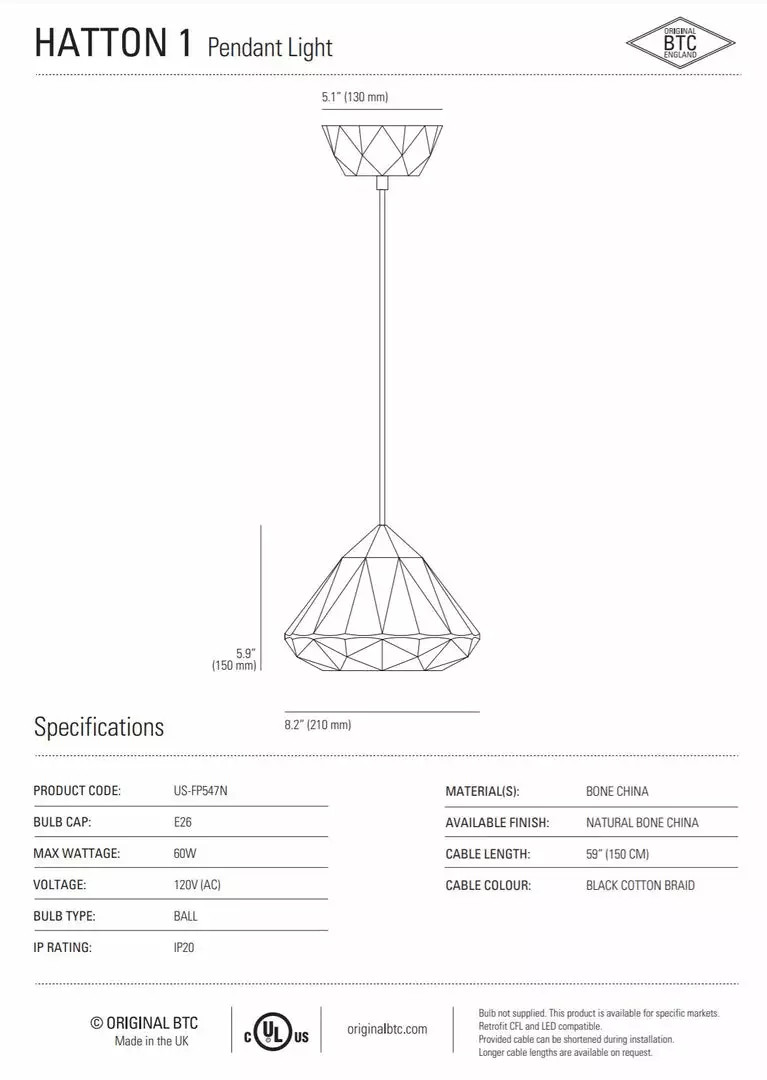 Ameico Lighting Hatton 1 Pendant Light 2 Ameico Lighting Hatton 1 Pendant Light