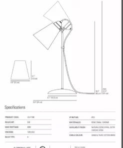Ameico Hector Medium Pleat Table Lamp
